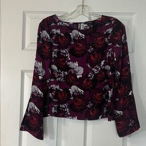 4/$20 George Floral Blouse - Purple and Red